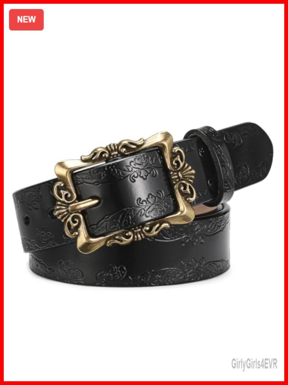 Womens Leather Belt Adjustable Pin Buckle for Jeans Pants Dress